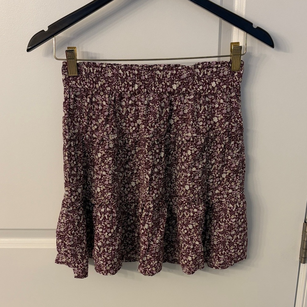 GAP Purple Floral Tiered Skater Skirt